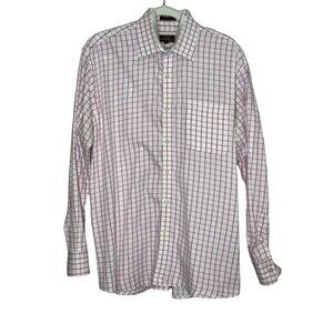 James Tattersall Shirt Mens 16.5 Long Sleeve Button Down Top Work Casual Office